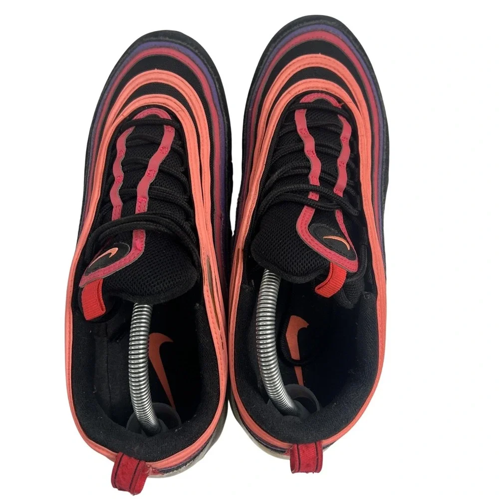 Nike Air Max 97 Sunset Mens Size 9.5 Black Red Purple Sneakers DJ5137-001‎